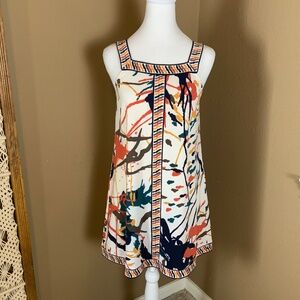 BCBGMaxAzria Multicolor Abstract Print A-Line Dress‎ XS